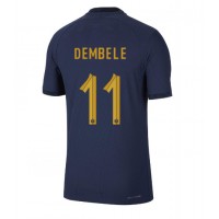 Fotballdrakt Herre Frankrike Ousmane Dembele #11 Hjemmedrakt VM 2022 Kortermet